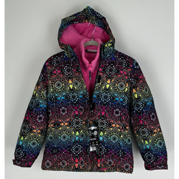 The Childrens Place Girls Rainbow Floral Geometric 3 in 1 Jacket Size Large NWT - Picture 1 of 11